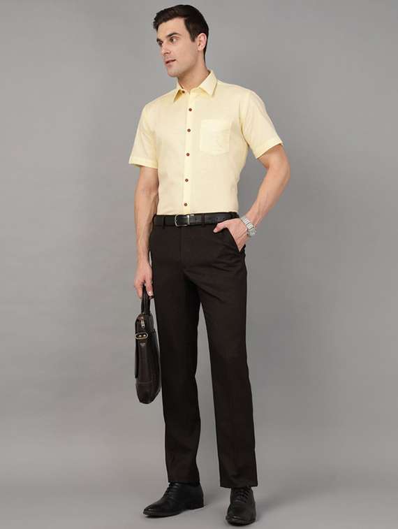men solid collared short sleeve shirt - 22039633 -  Standard Image - 4
