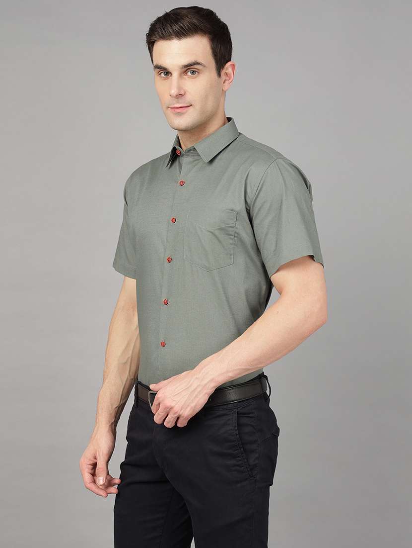 men solid collared long sleeve shirt - 22039634 -  Standard Image - 1