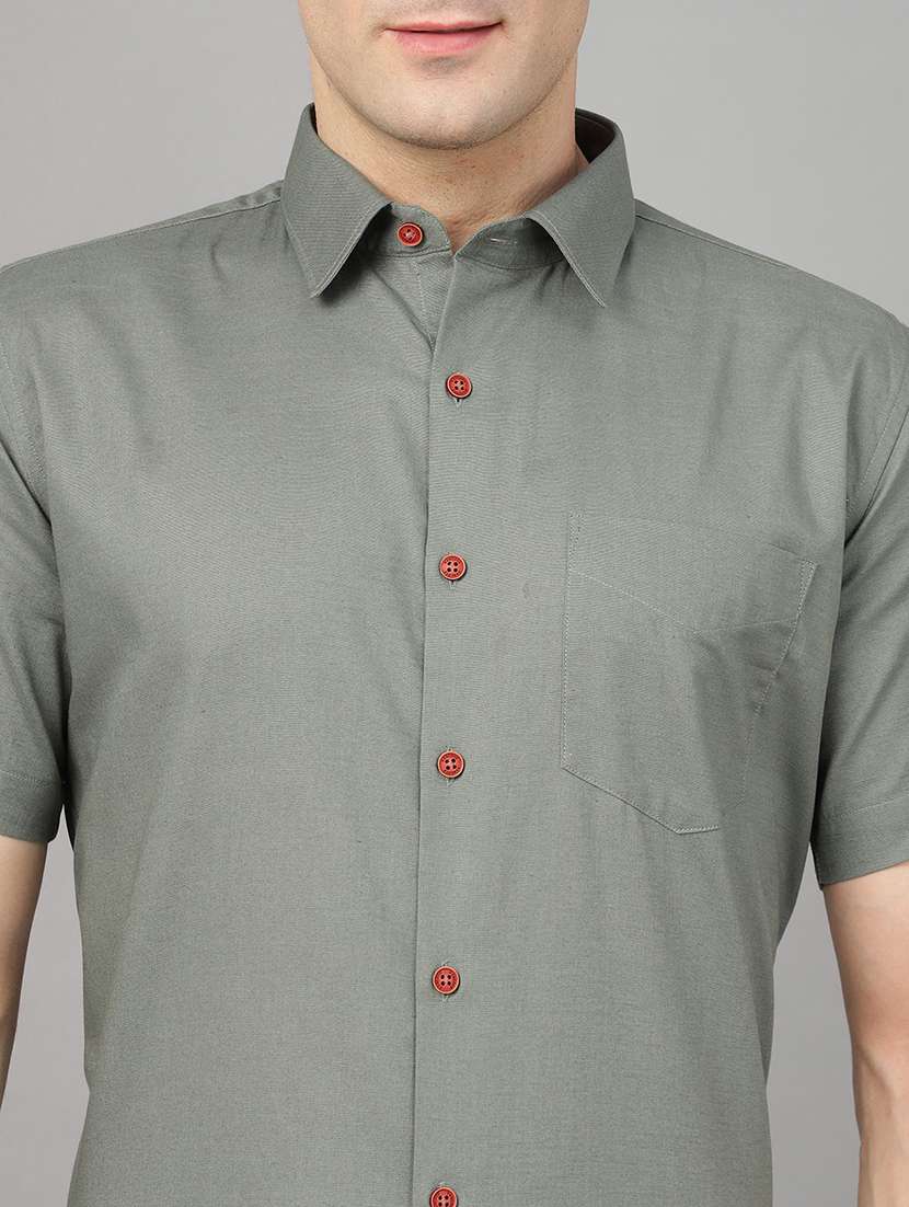 men solid collared long sleeve shirt - 22039634 -  Standard Image - 4