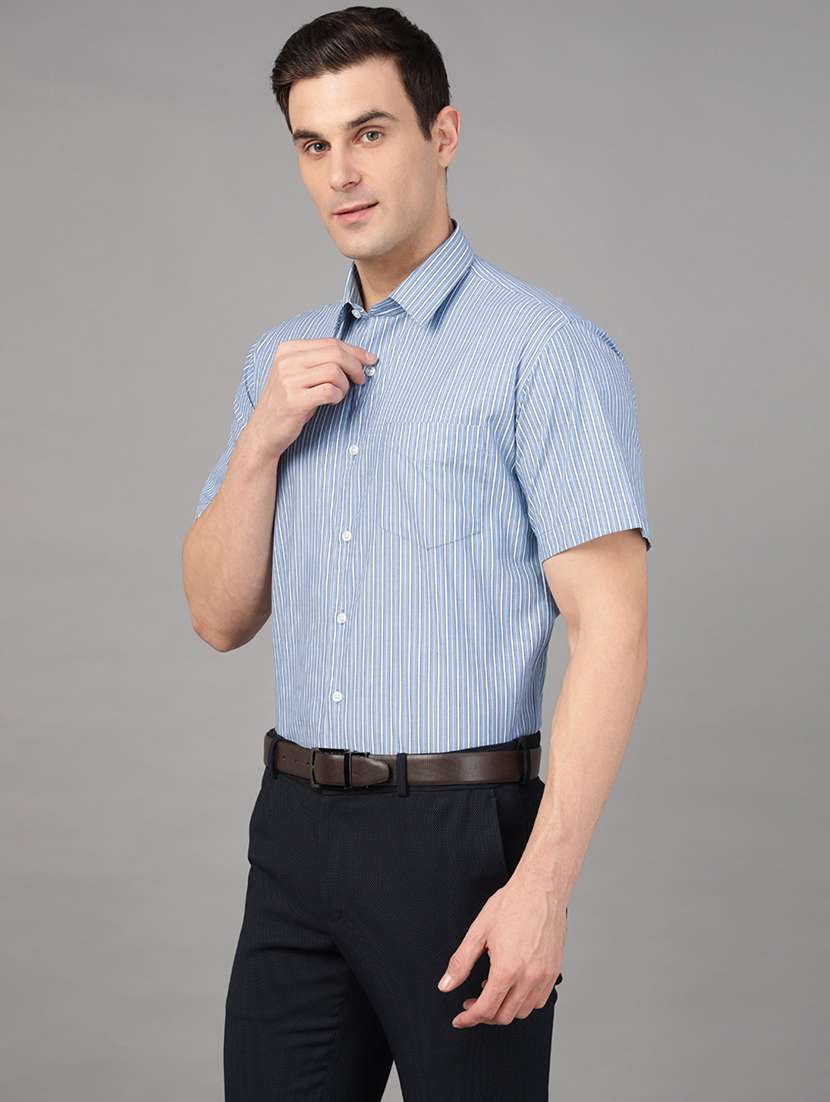 men striped collared long sleeve shirt - 22039639 -  Standard Image - 1