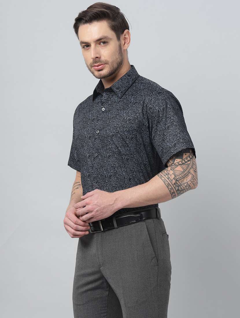 men printed collared short sleeve shirt - 22039647 -  Standard Image - 1