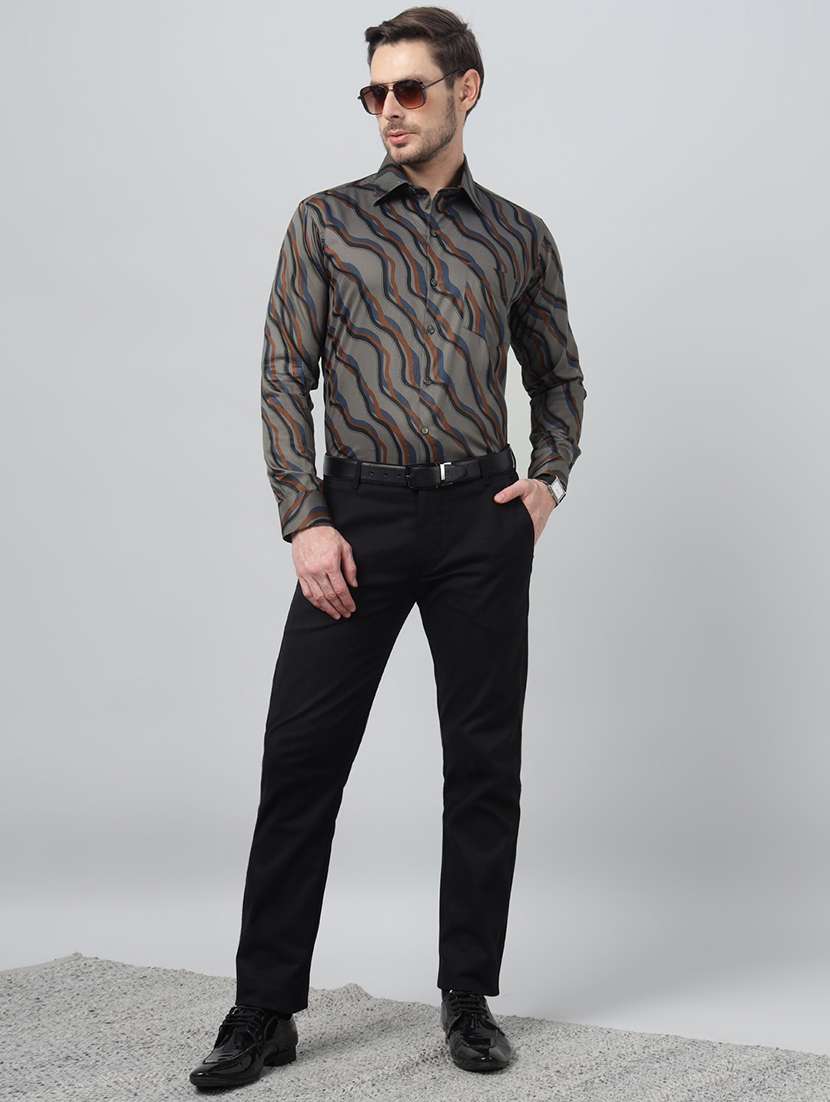 men printed collared long sleeve shirt - 22039650 -  Standard Image - 4