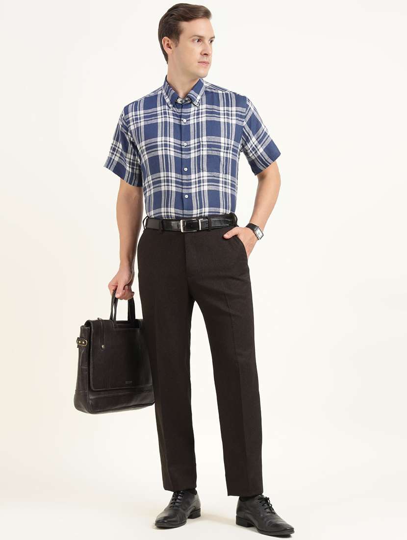men checkered collared short sleeve shirt - 22039657 -  Standard Image - 4