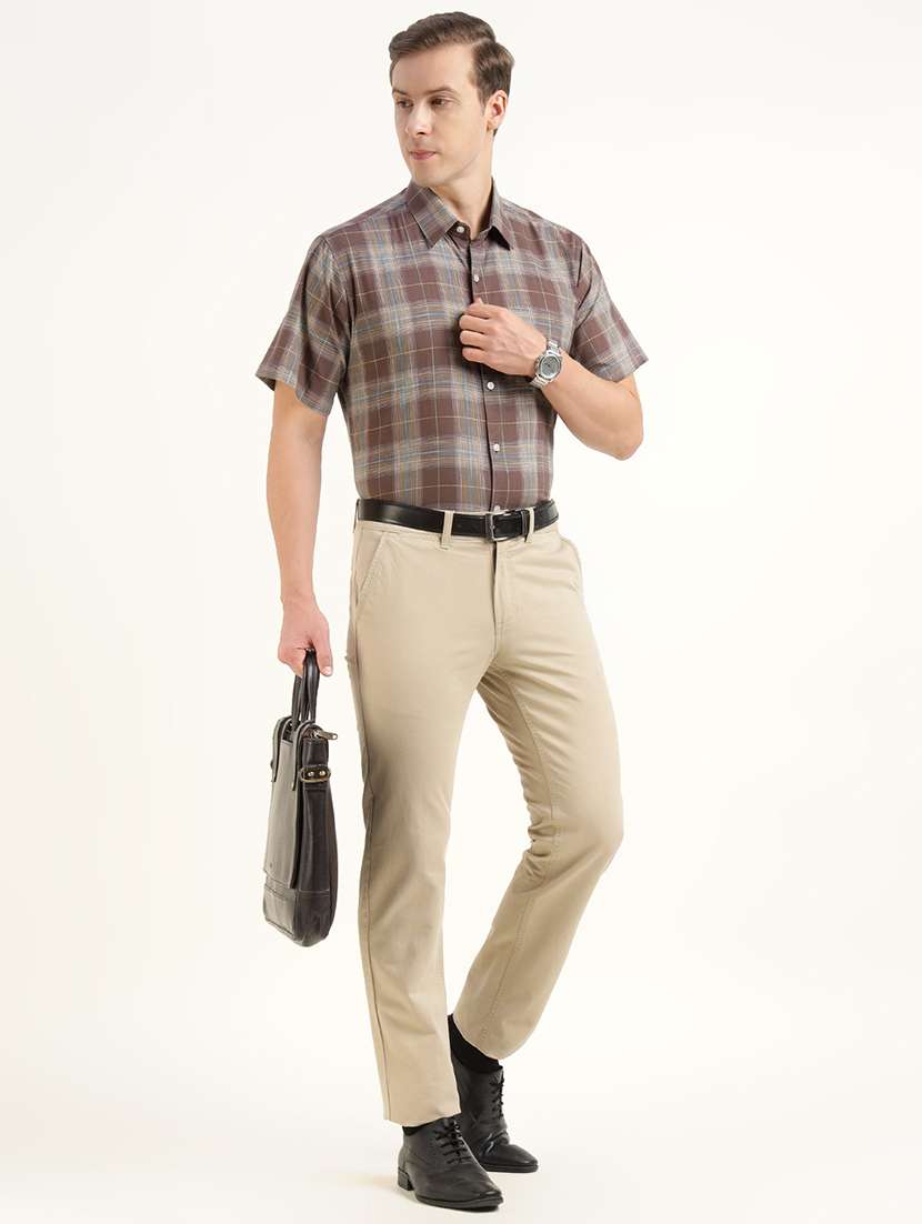 men checkered collared short sleeve shirt - 22039658 - Standard Image - 4