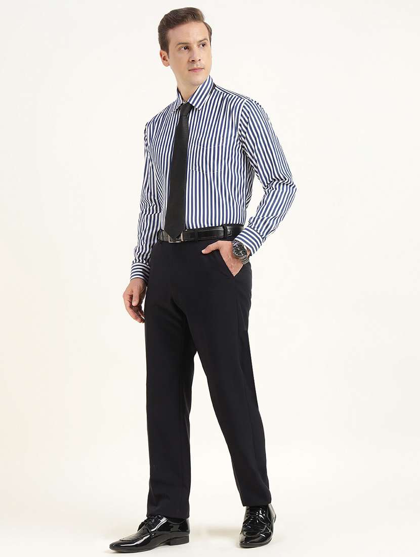 men striped collared long sleeve shirt - 22039659 -  Standard Image - 4