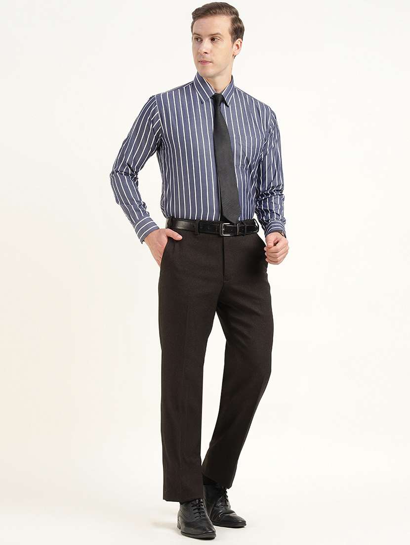 men striped collared long sleeve shirt - 22039660 - Standard Image - 4