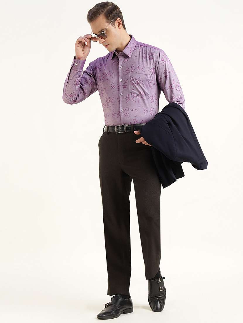 men printed collared long sleeve shirt - 22039663 -  Standard Image - 4