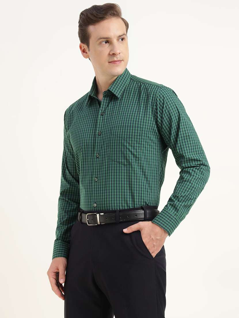 men checkered collared long sleeve shirt - 22039664 -  Standard Image - 1