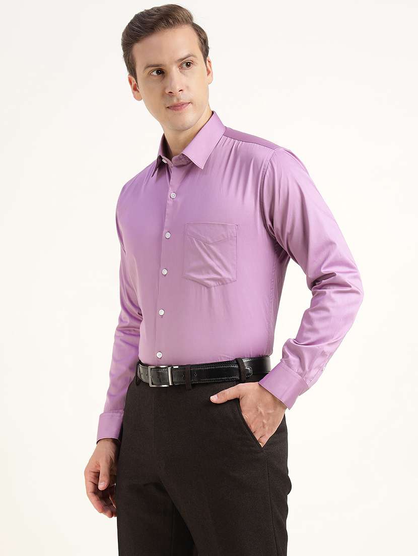 men solid collared long sleeve shirt - 22039672 -  Standard Image - 1
