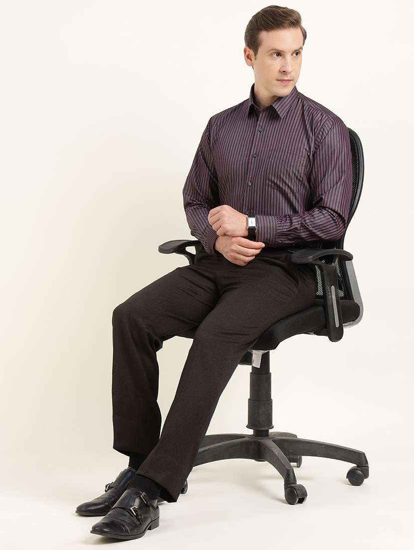 men collared long sleeve regular fit shirt - 22039674 - Standard Image - 4