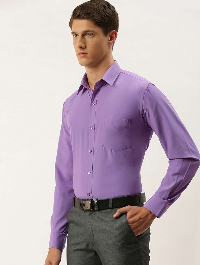 men solid collared long sleeve shirt - 22039676 -  Standard Image - 1