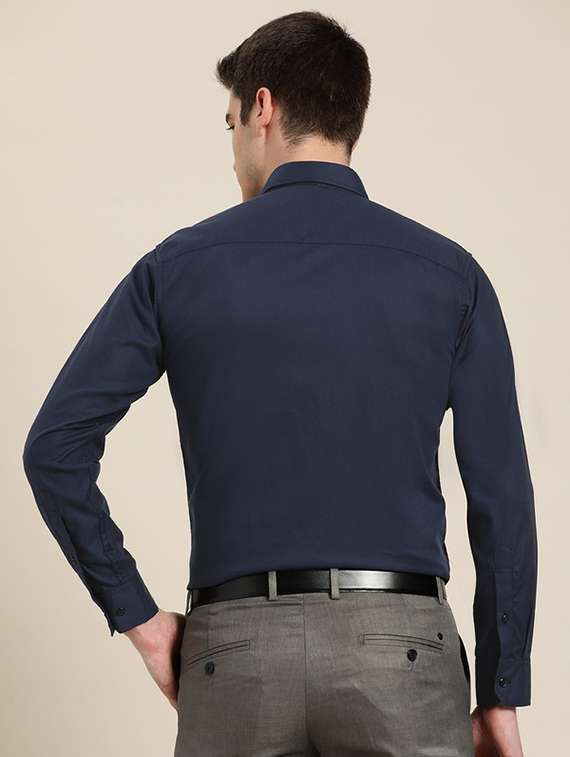 men solid collared long sleeve shirt - 22039677 -  Standard Image - 1