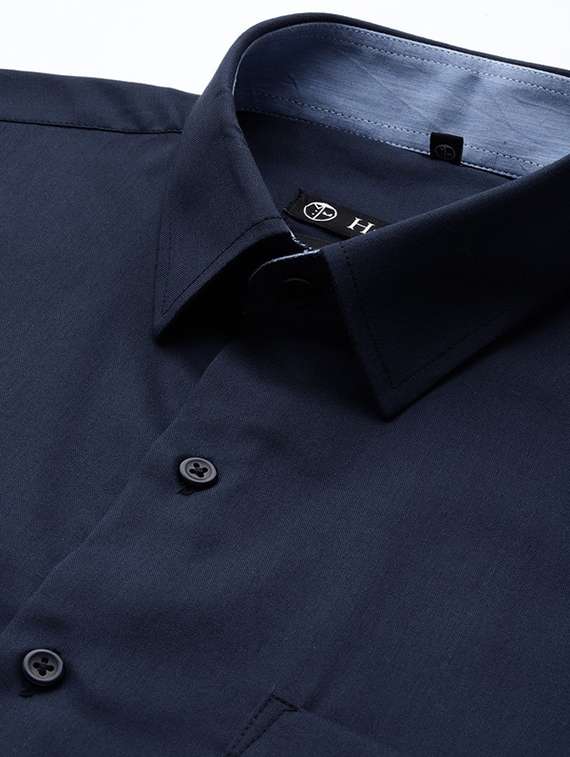 men solid collared long sleeve shirt - 22039677 -  Standard Image - 4