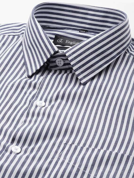 men striped collared long sleeve shirt - 22039684 -  Standard Image - 4