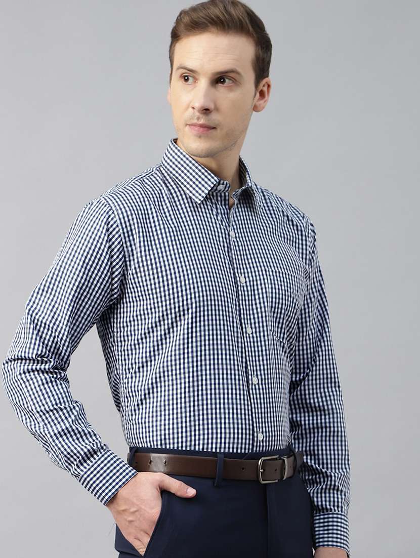 men checkered collared long sleeve shirt - 22039685 -  Standard Image - 1