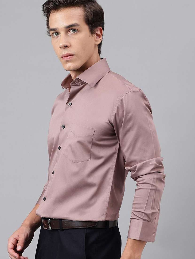 men solid collared long sleeve shirt - 22039697 -  Standard Image - 1