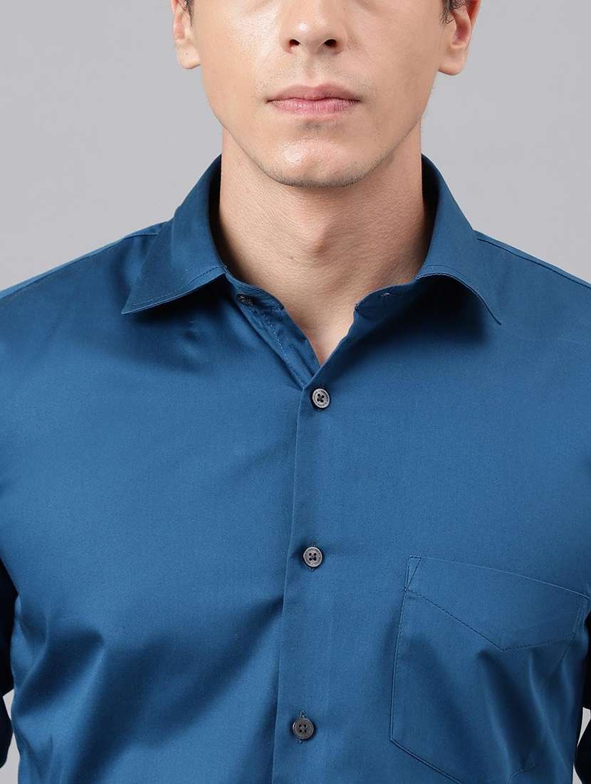 men solid collared long sleeve shirt - 22039700 -  Standard Image - 4