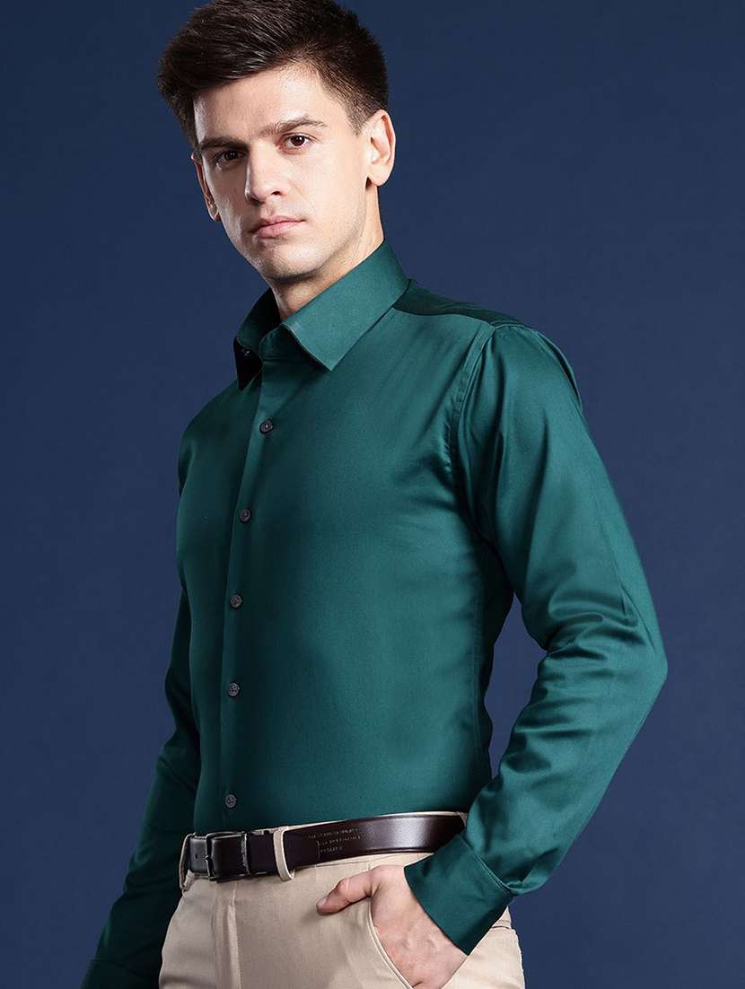 men solid collared long sleeve shirt - 22039703 -  Standard Image - 1