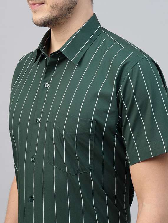 men striped collared short sleeve shirt - 22039705 -  Standard Image - 4