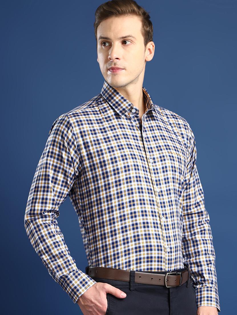 men checkered collared long sleeve shirt - 22039713 -  Standard Image - 1