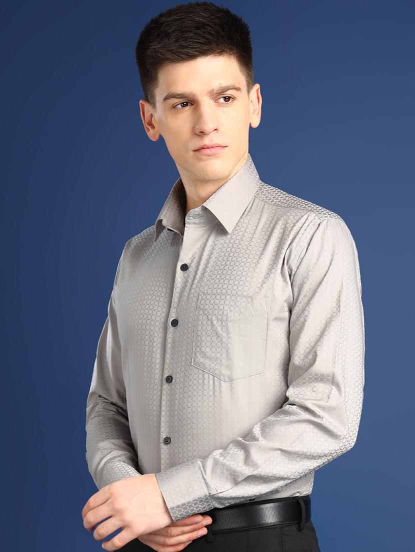 men self designed collared long sleeve shirt - 22039714 - Standard Image - 1