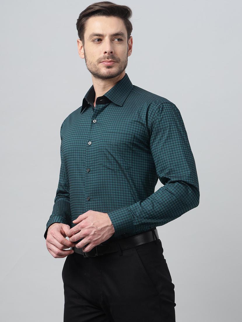 men checkered collared long sleeve shirt - 22039718 - Standard Image - 1