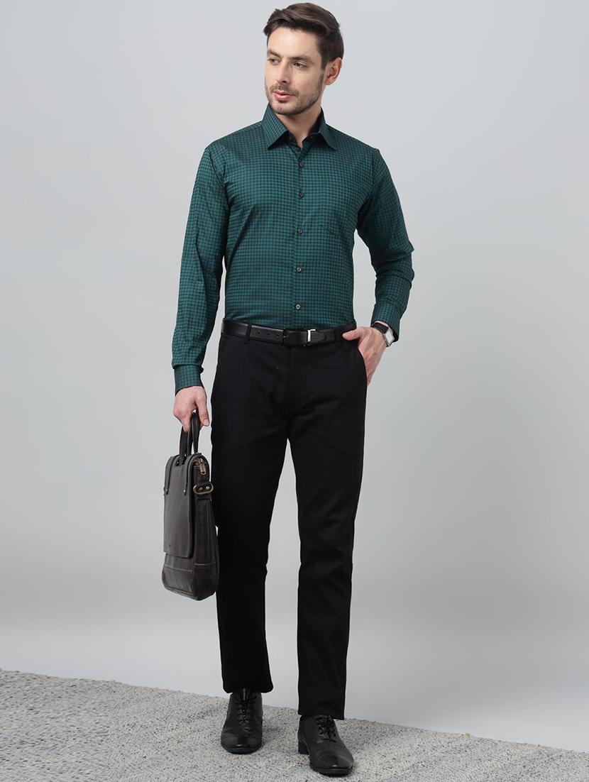men checkered collared long sleeve shirt - 22039718 - Standard Image - 4