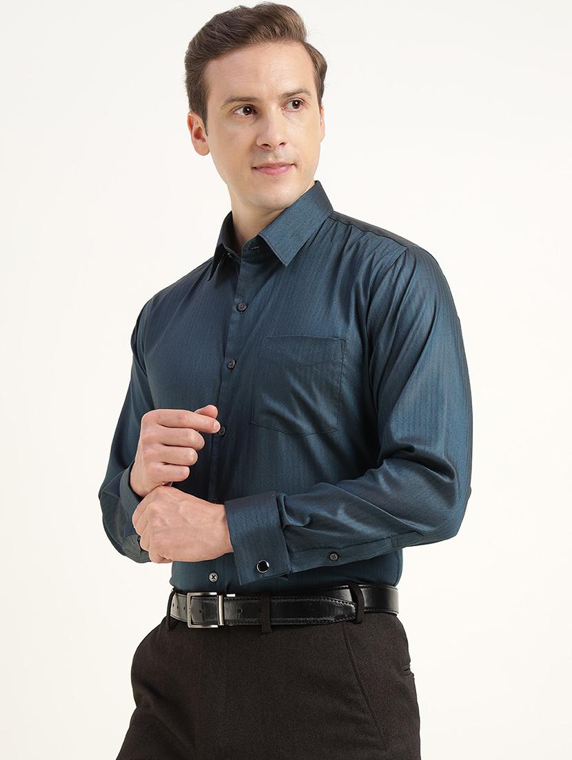 men solid collared long sleeve shirt - 22039719 - Standard Image - 1
