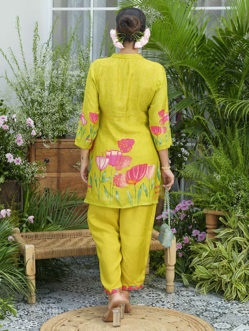 women floral print three quarter sleeve ethnic co-ord set - 22039726 - Standard Image - 4