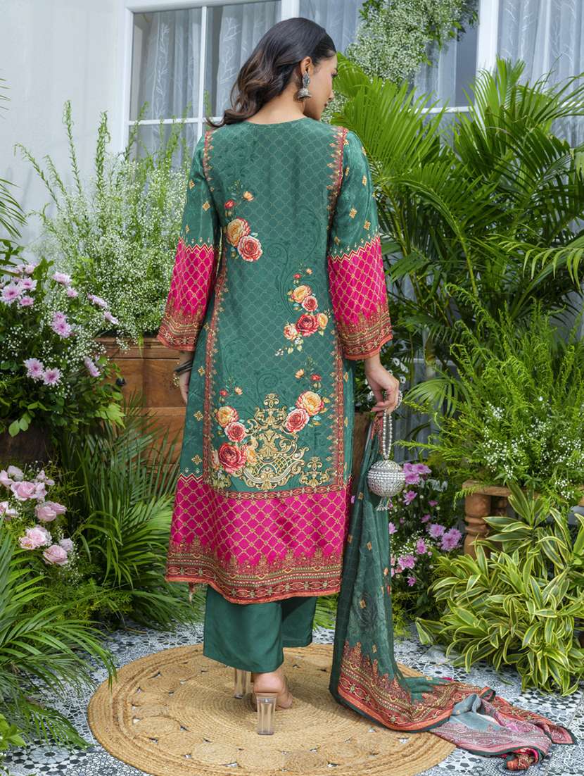 women printed kurta and pant with dupatta set - 22039752 - Standard Image - 4