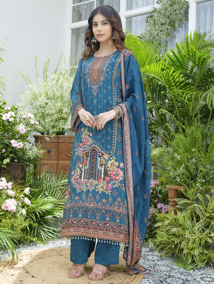women printed kurta and pant with dupatta set - 22039755 -  Standard Image - 1