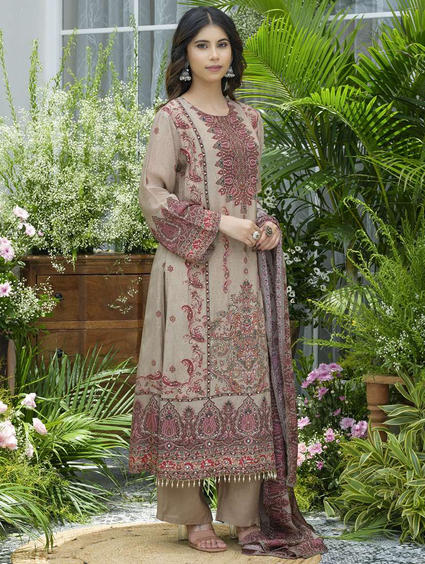 women printed kurta and pant with dupatta set - 22039757 -  Standard Image - 1