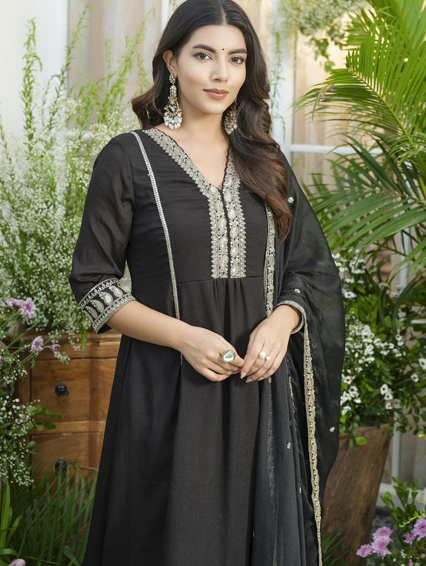 women embroidered kurta and pant with dupatta set - 22039772 - Standard Image - 1