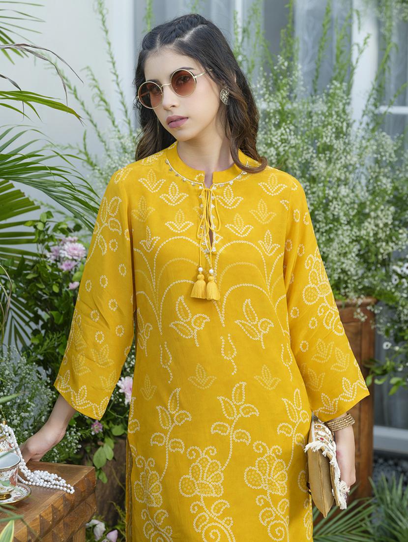 women printed three quarter sleeve ethnic co-ord set - 22039788 - Standard Image - 1