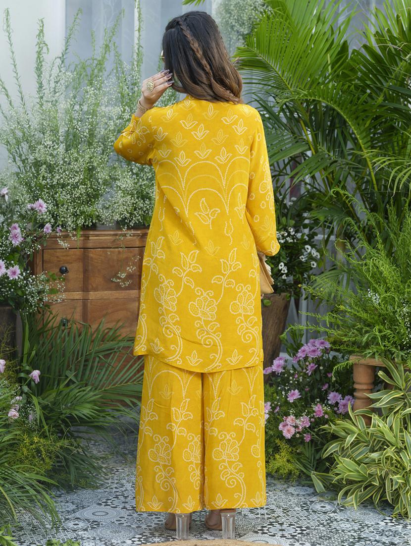 women printed three quarter sleeve ethnic co-ord set - 22039788 - Standard Image - 4