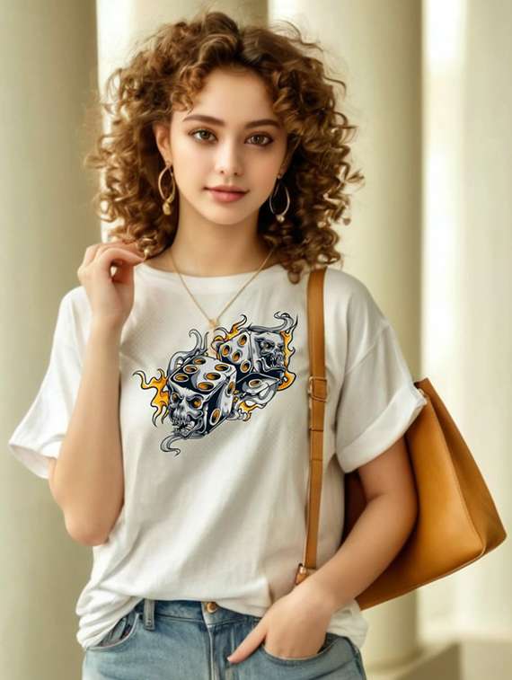 women printed drop shoulder oversized t-shirt - 22039827 - Standard Image - 1