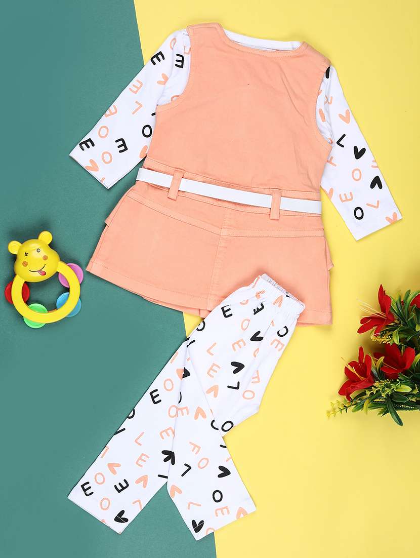 girls printed round neck full length set - 22040322 -  Standard Image - 1