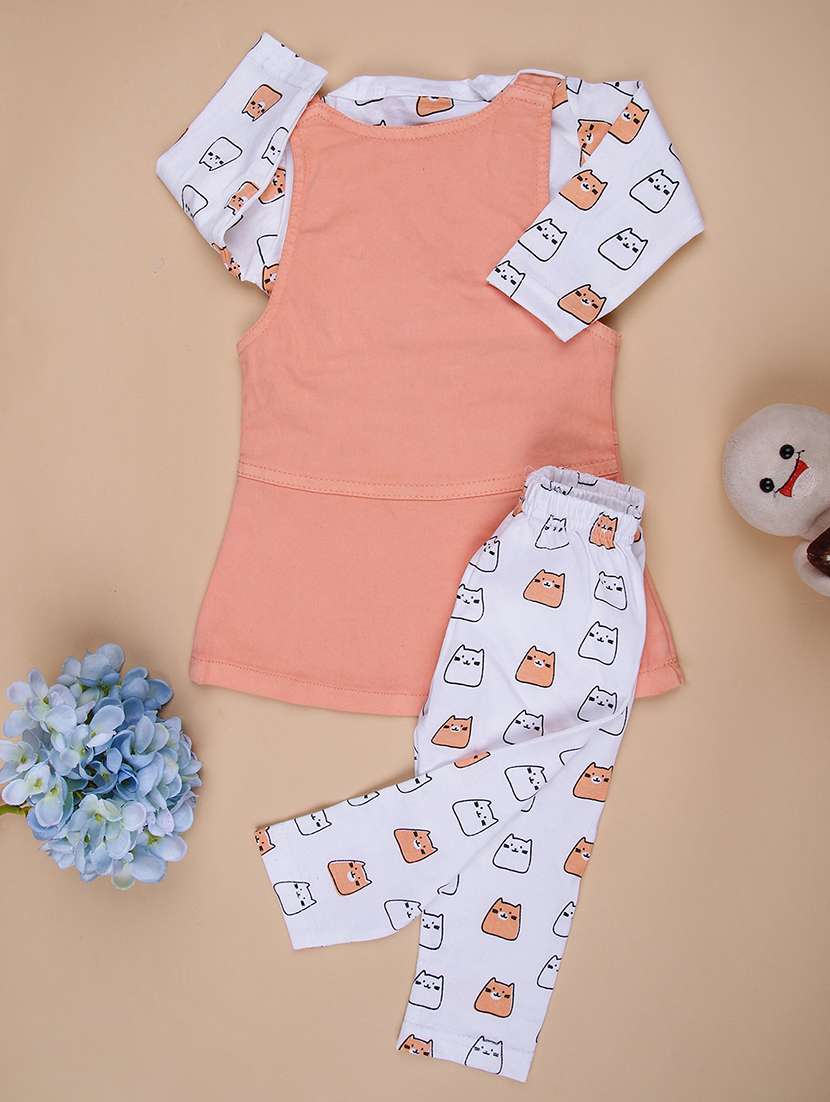 girls printed top and trouser co-ord set - 22040330 -  Standard Image - 1