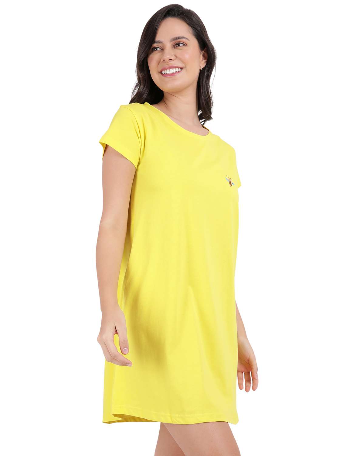 women solid short sleeve sleepshirt - 22040466 -  Standard Image - 1