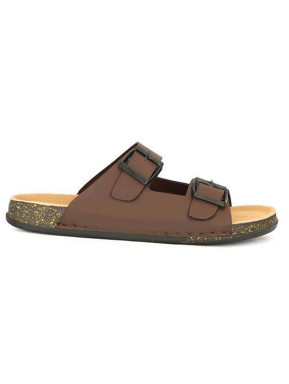 men brown slip on sandal - 22040479 - Standard Image - 4