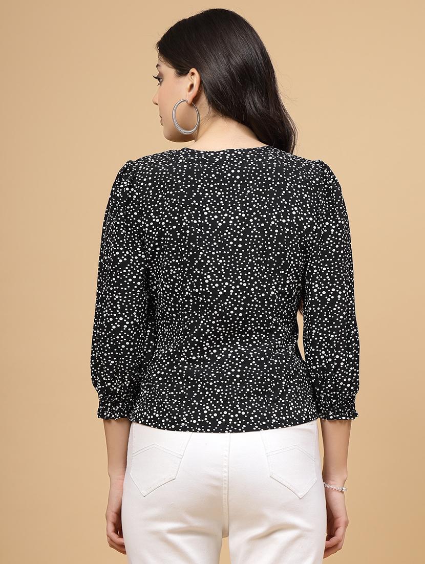 women polka doted puff sleeve top - 22040846 - Standard Image - 4