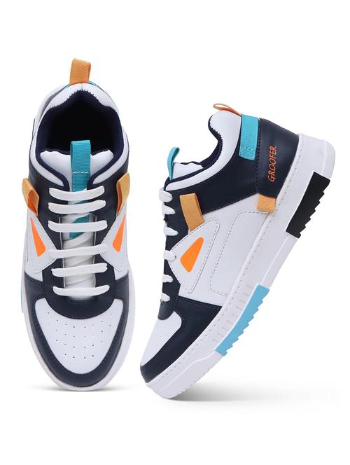 men blue lace up sneakers - 22040927 - Standard Image - 0
