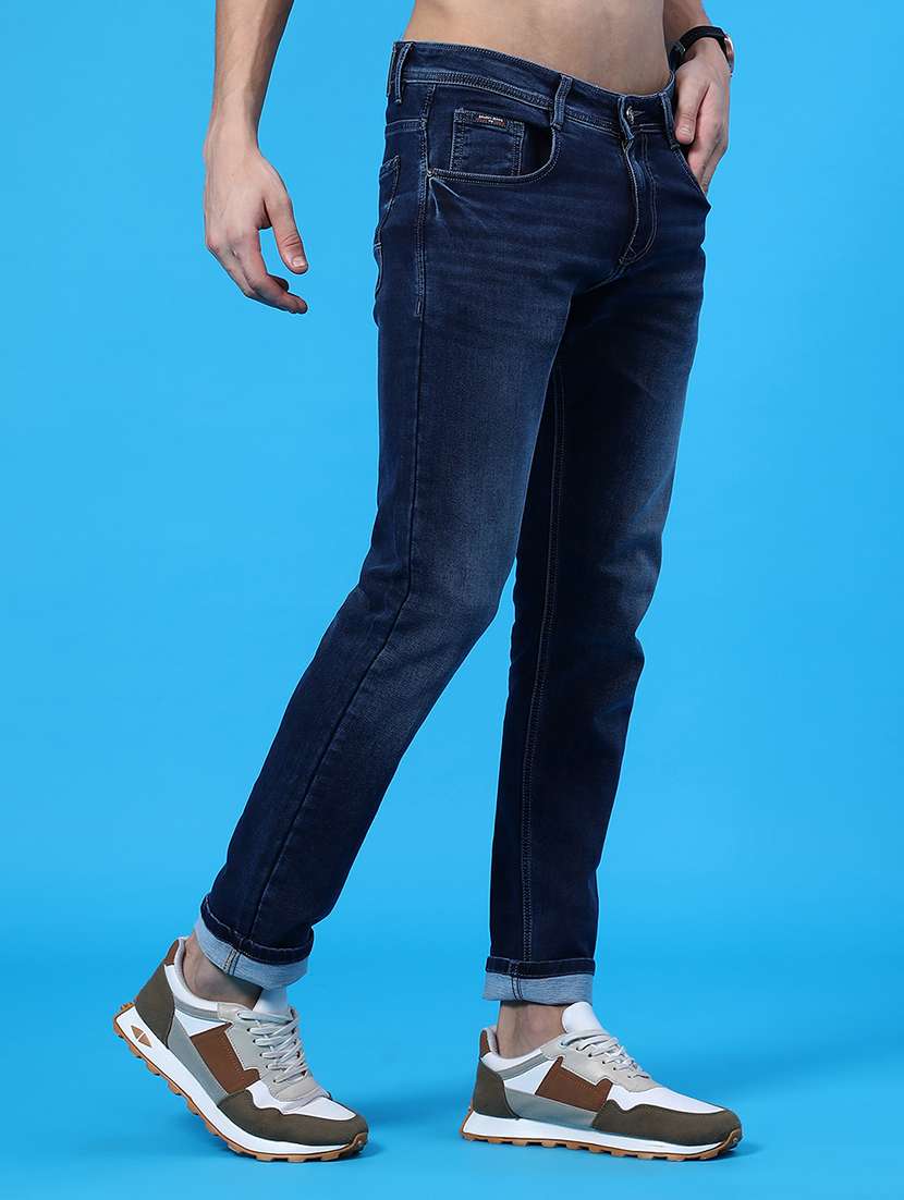Men Washed Mid Rise Full Length Jeans - 22040966 -  Standard Image - 1