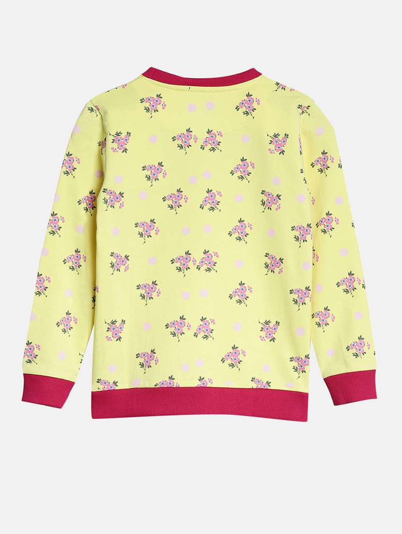 girls printed round neck regular fit sweatshirt - 22041042 - Standard Image - 1