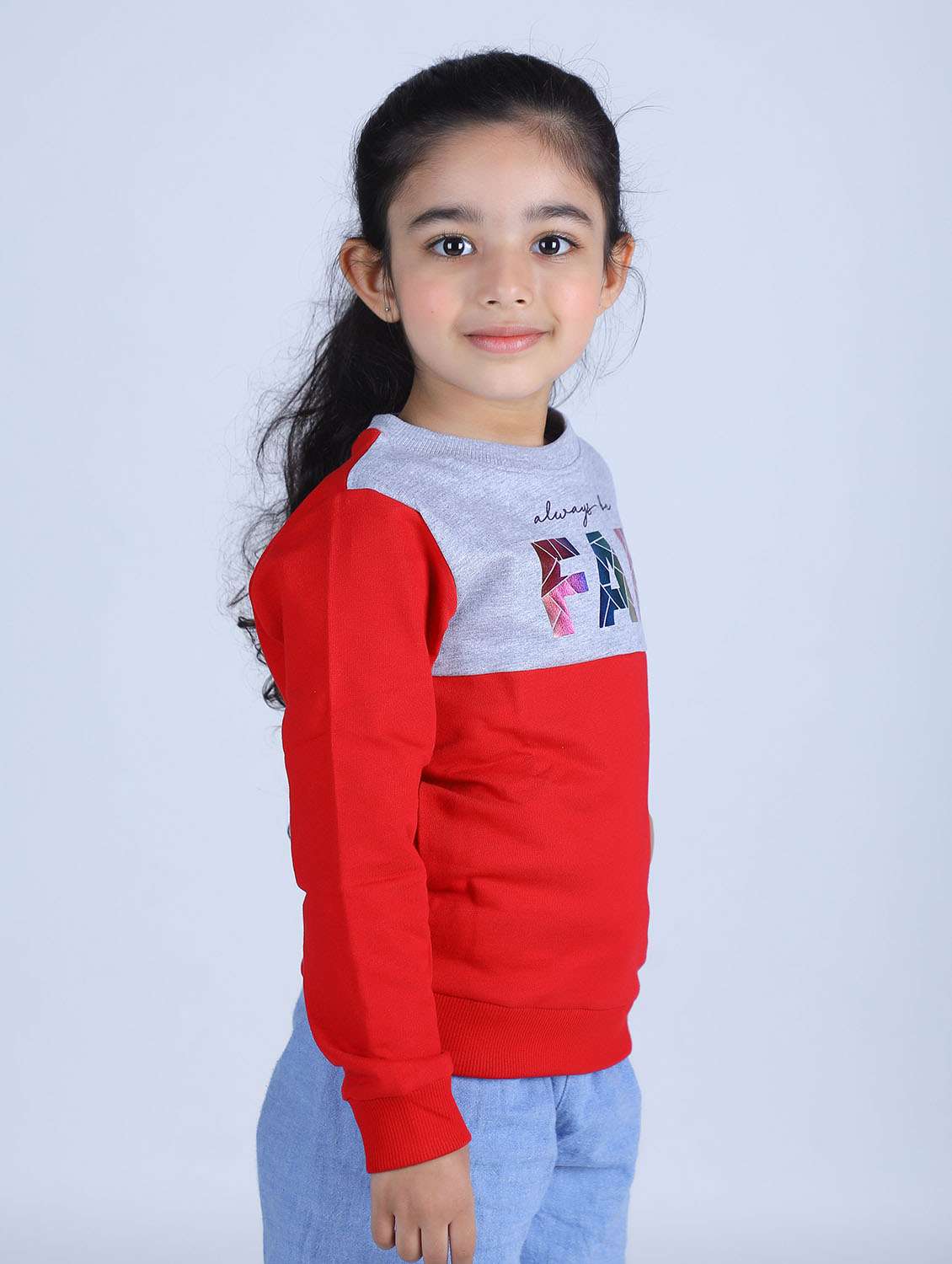 girls printed long sleeve regular fit sweatshirt - 22041061 - Standard Image - 1