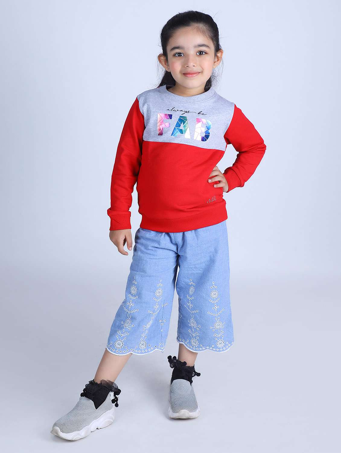 girls printed long sleeve regular fit sweatshirt - 22041061 - Standard Image - 4
