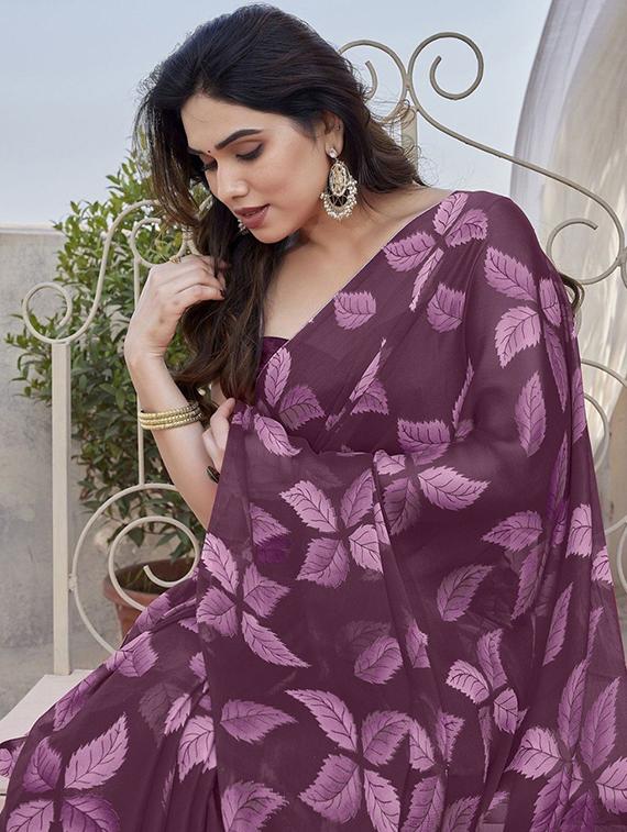 women printed casual wear saree with blouse - 22041091 - Standard Image - 4