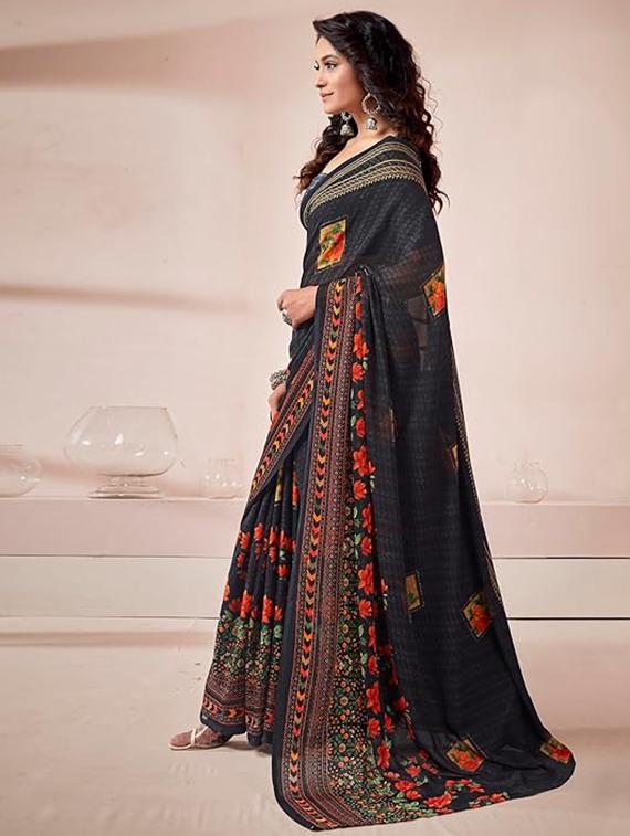 women printed casual wear saree with blouse - 22041092 - Standard Image - 1