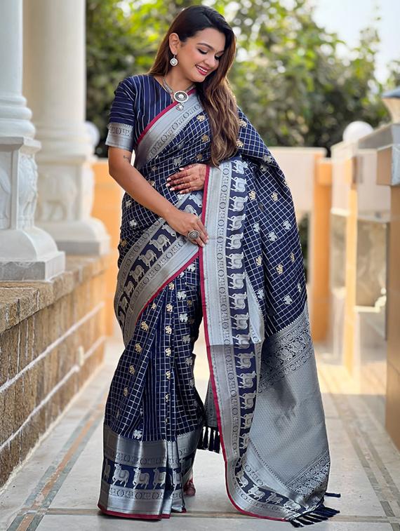 women self design banarasi saree with blouse - 22041095 - Standard Image - 1
