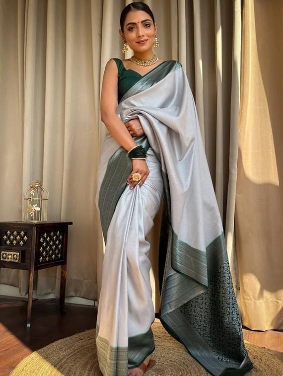 women self design banarasi saree with blouse - 22041099 - Standard Image - 1